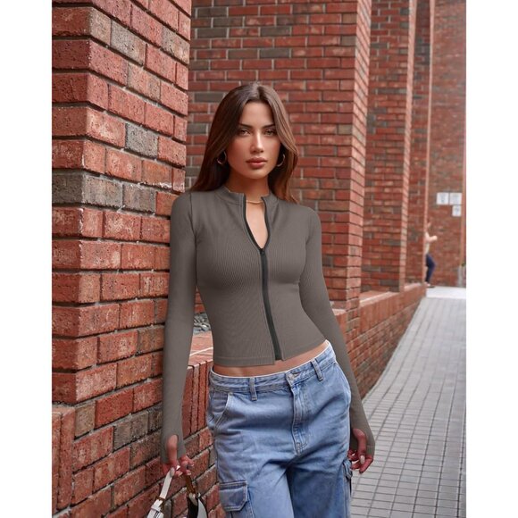 Women's 2 Piece Long Sleeve Tops Stretch Fitted Casual Office Layers - Picture 4 of 5